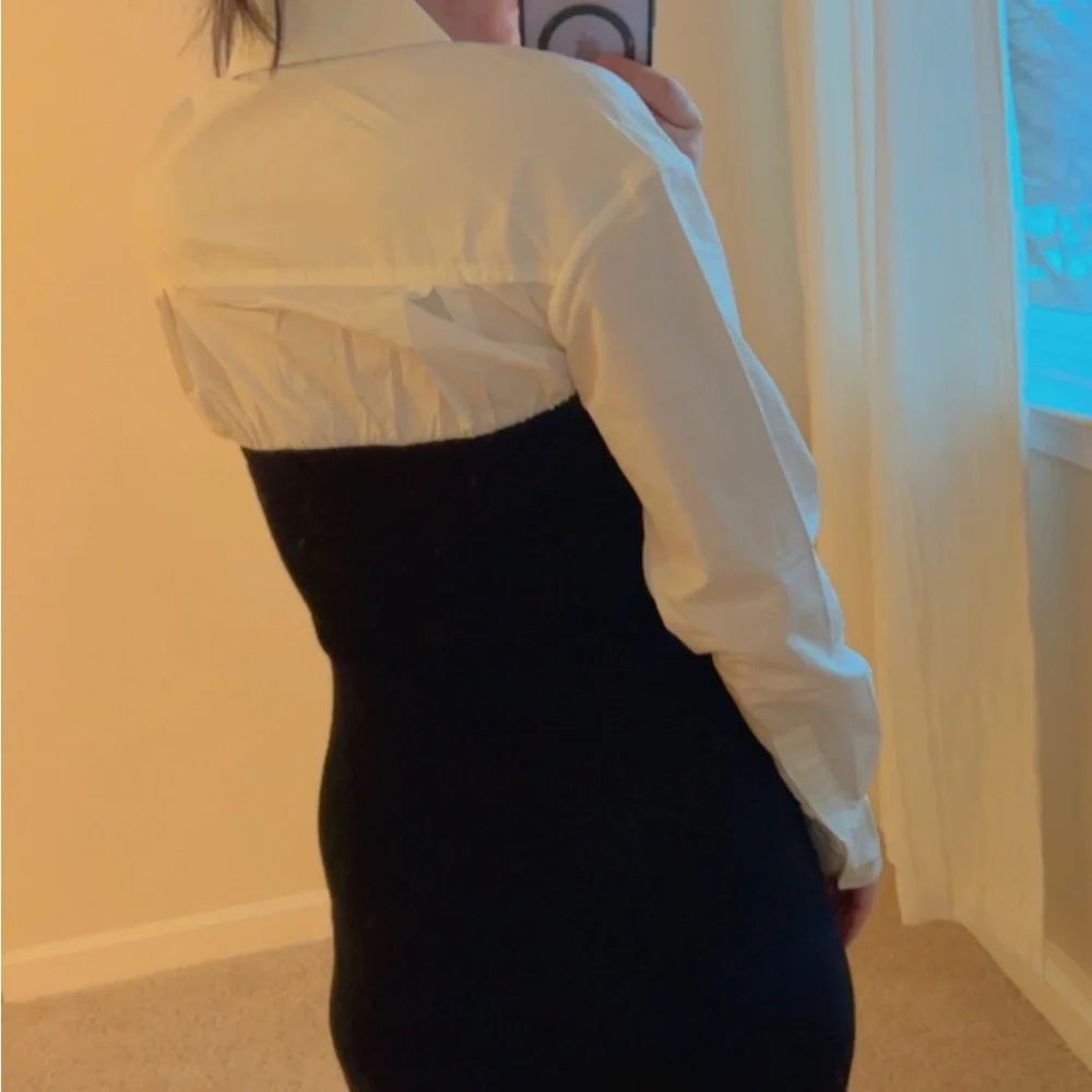 STAUD poplin & knit combo long dress. XS - Picture 11 of 17